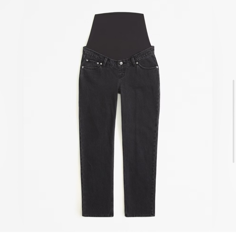 Abercrombie & Fitch 90s Black Straight Leg Maternity Jeans